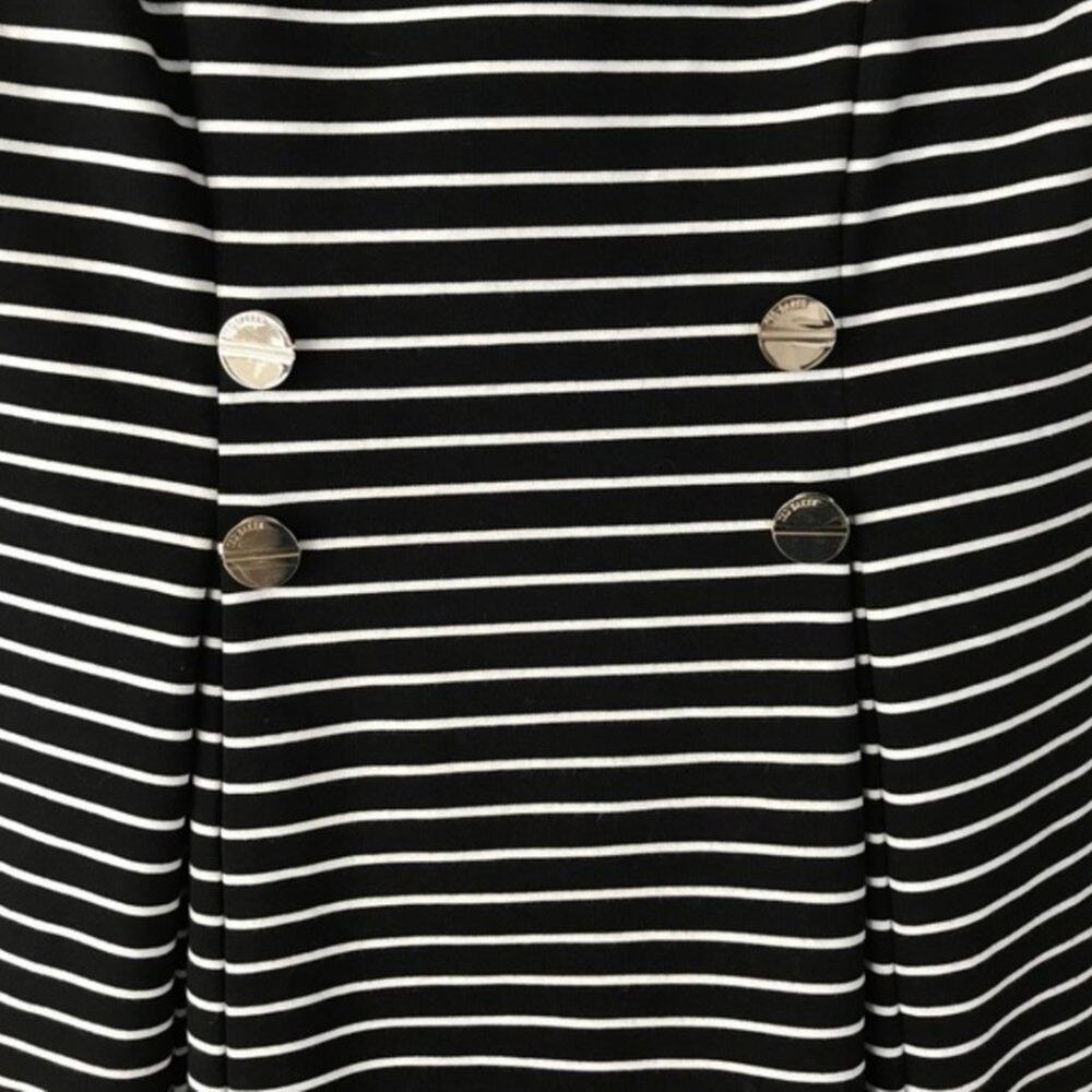 Ted Baker Alexina B&W w Coral Contrast Knit Luxury Brand Dress, Size 4, Like New - Picture 6 of 8
